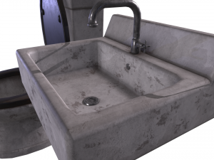 Sink and Toilet - Game props Modelo 3D