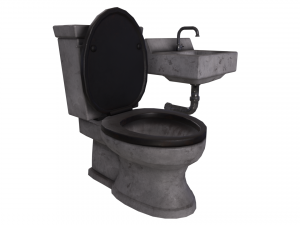 Sink and Toilet - Game props Modelo 3D