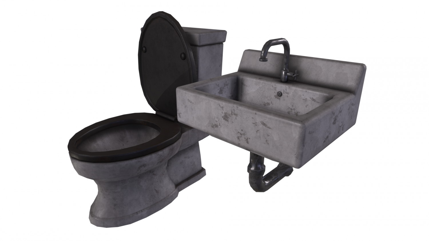 Sink and Toilet - Game props 3D Модель in Ванная 3DExport