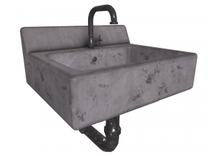 Sink and Toilet - Game props Modelo 3D