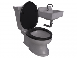 Sink and Toilet - Game props Modelo 3D