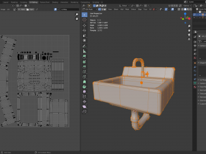 Sink and Toilet - Game props Modelo 3D