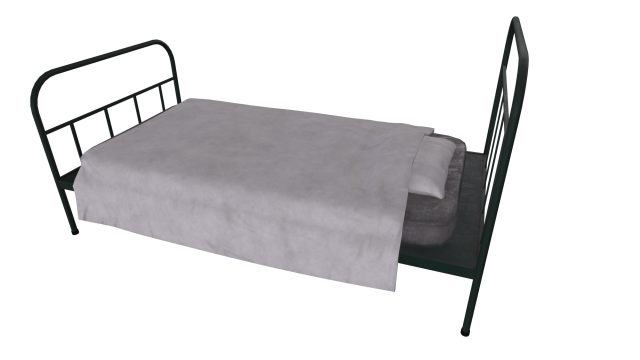 Old Metal Frame Bed - Game props 3D 模型 .c4d .max .obj .3ds .fbx .stl .blend 
