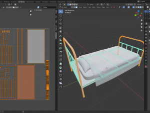 Old Metal Frame Bed - Game props 3D 模型