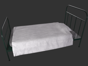 Old Metal Frame Bed - Game props 3D 模型