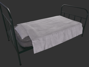 Old Metal Frame Bed - Game props 3D 模型