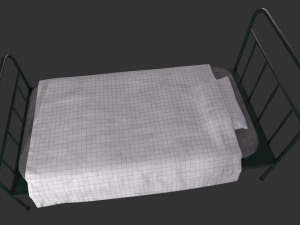 Old Metal Frame Bed - Game props 3D 模型