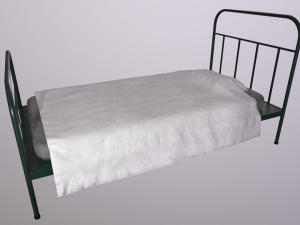 Old Metal Frame Bed - Game props 3D 模型