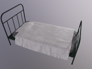 Old Metal Frame Bed - Game props 3D 模型