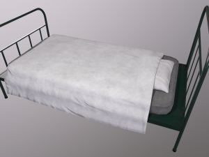Old Metal Frame Bed - Game props 3D 模型
