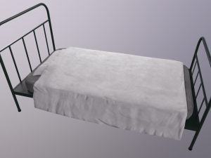 Old Metal Frame Bed - Game props 3D 模型