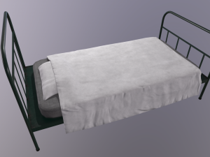 Old Metal Frame Bed - Game props 3D 模型