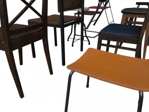Chair Pack - Game props 3D Model