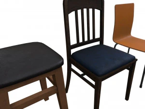 Chair Pack - Game props 3D Model