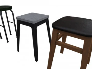 Chair Pack - Game props 3D Model