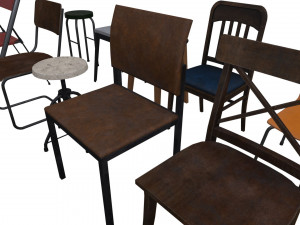 Chair Pack - Game props Modelo 3D
