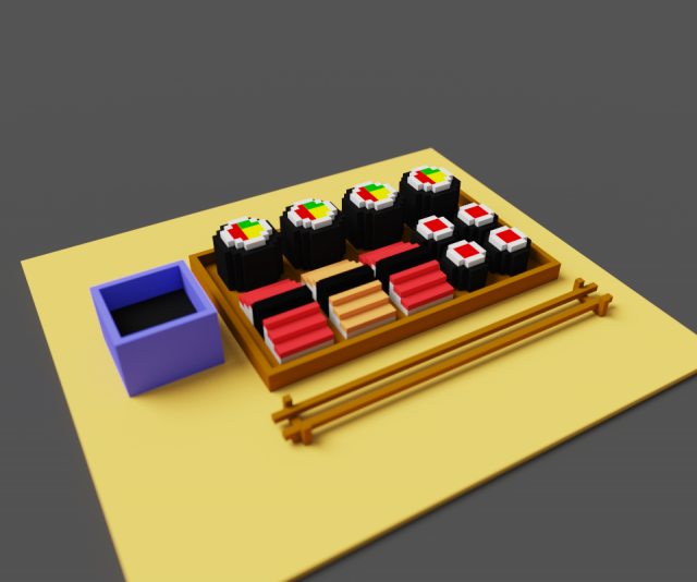 Sushi 3D Model .c4d .max .obj .3ds .fbx .stl .blend 