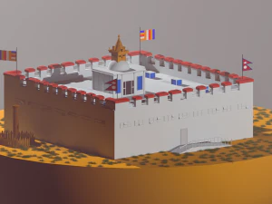 Храм Майя Деви Лумбини Непал Место рождения Господа Будды 3D Модель