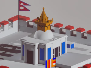 Храм Майя Деви Лумбини Непал Место рождения Господа Будды 3D Модель