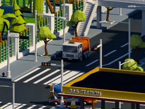 Низкополигональный городской пакет 3D Модель