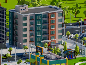 Низкополигональный городской пакет 3D Модель