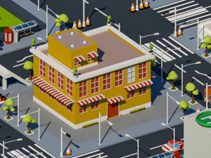 Низкополигональный городской пакет 3D Модель