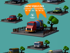 Lowpoly Vehicles Pack - Subdivision-Game-Ready Low-poly Modelo 3D