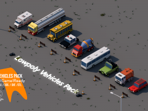 Lowpoly Vehicles Pack - Subdivision-Game-Ready Low-poly 3D Модель