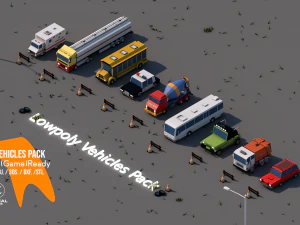 Lowpoly Vehicles Pack - Subdivision-Game-Ready Low-poly 3D Model