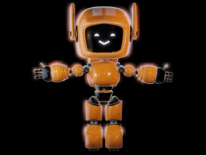 Orange Bot Rigged and Ready for Animation 3D 模型