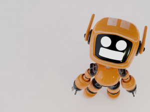 Orange Bot Rigged and Ready for Animation 3D Model
