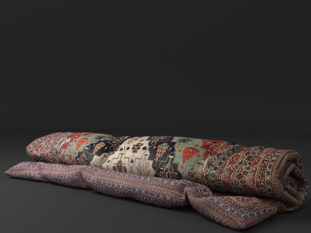 Rolled blanket Low-poly model Model 3D .c4d .max .obj .3ds .fbx .stl .blend 