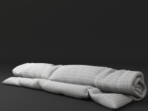 Rolled blanket Low-poly model Model 3D