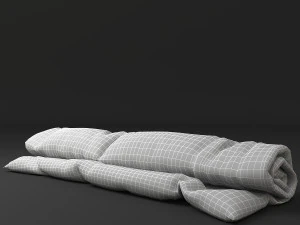 Rolled blanket Low-poly model 3D Model