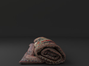 Rolled blanket Low-poly model Model 3D