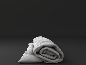 Rolled blanket Low-poly model Model 3D