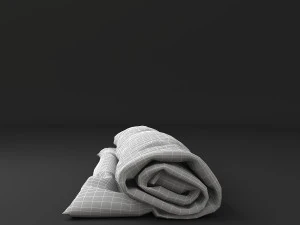 Rolled blanket Low-poly model 3D Model