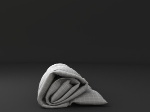 Rolled blanket Low-poly model Model 3D