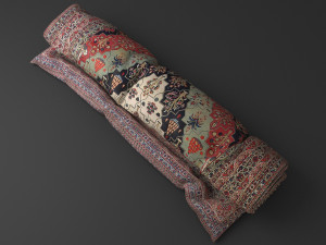 Rolled blanket Low-poly model Model 3D