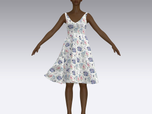 Assimetric dress 3D 模型
