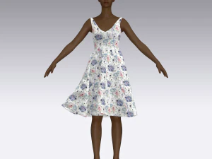 Assimetric dress 3D Model