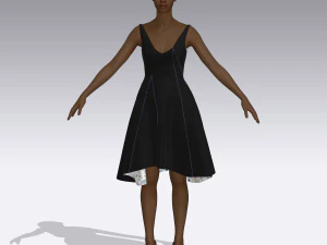 Assimetric dress 3D Model