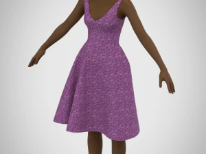 Assimetric dress 3D Model