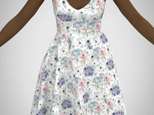 Assimetric dress 3D Model