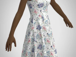 Assimetric dress 3D Model