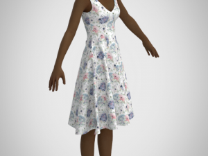 Assimetric dress 3D Model