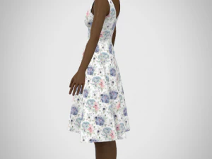 Assimetric dress 3D Model