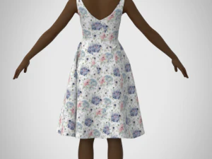 Assimetric dress 3D Model