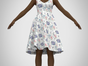 Assimetric dress 3D Model
