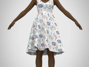 Assimetric dress 3D Model